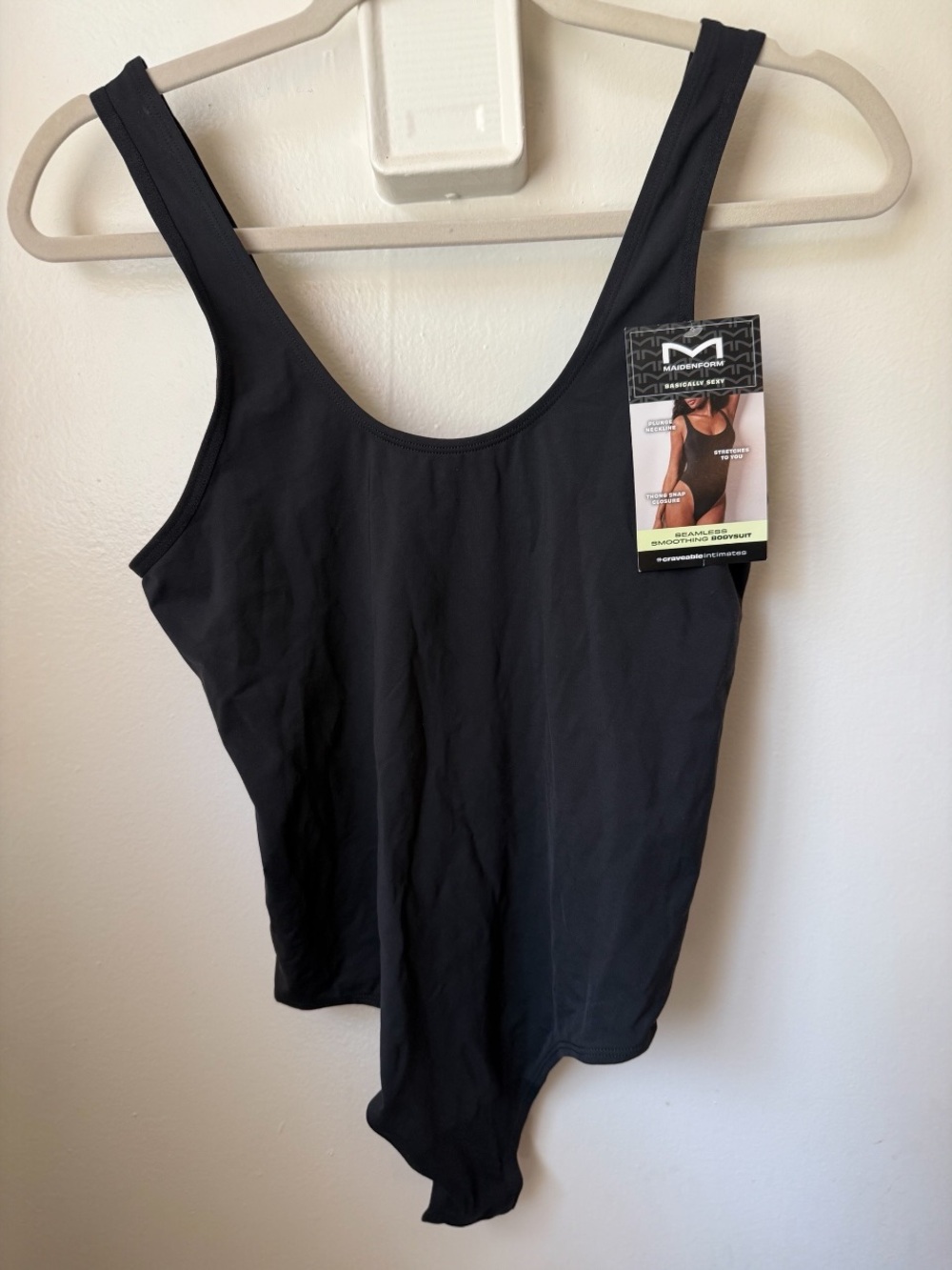 Maidenform Black Scoop Neck Bodysuit
